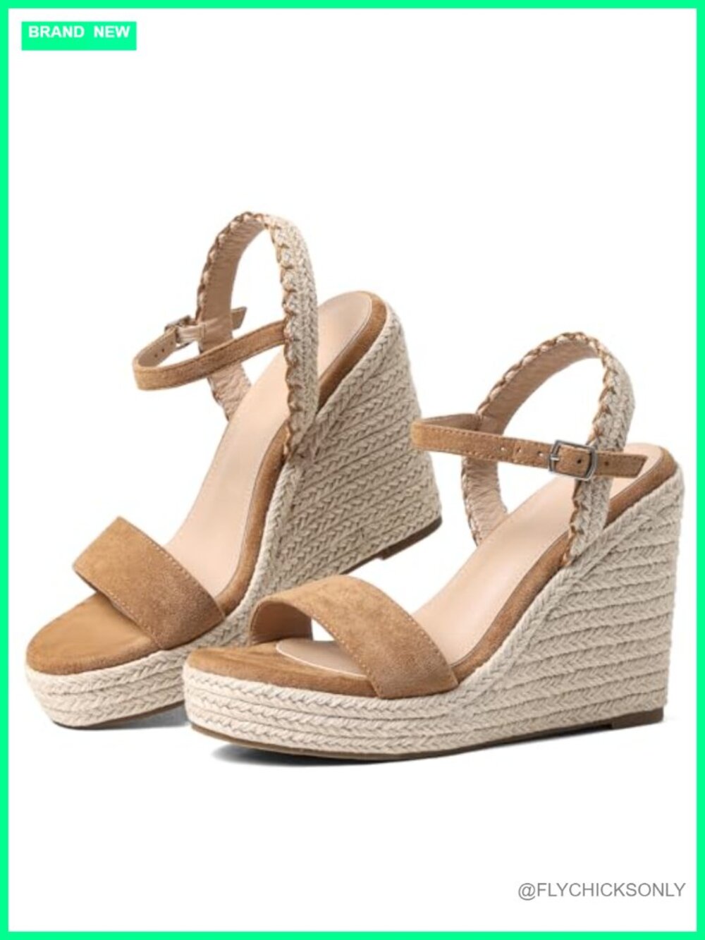 Espadrille Wedge Sandals Platform High Heel Open Toe Adjustable Buckle